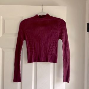 She + Sky magenta mock neck